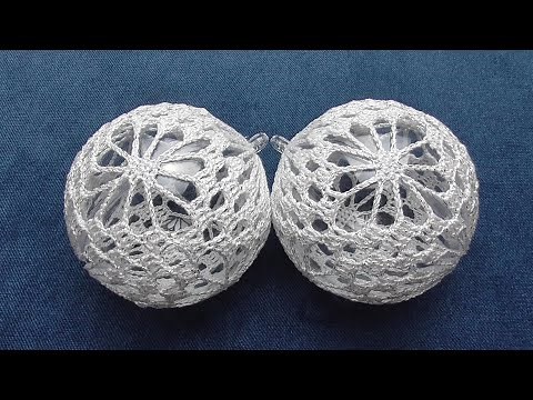 Bombka "Skarb" na wypełnieniu plastikowym/akrylowym 8cm - Szydełko