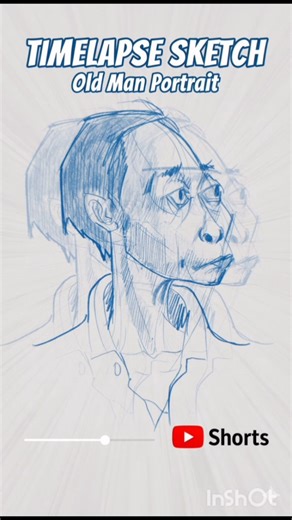 The art of age — watch me draw a face full of stories 🕰️🎨 #shorts #artshorts