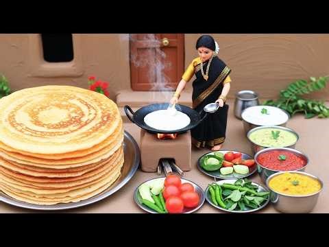 Miniature Dolls REALLY Make PERFECT Masala Dosa in Tiny Indian Village Kitchen