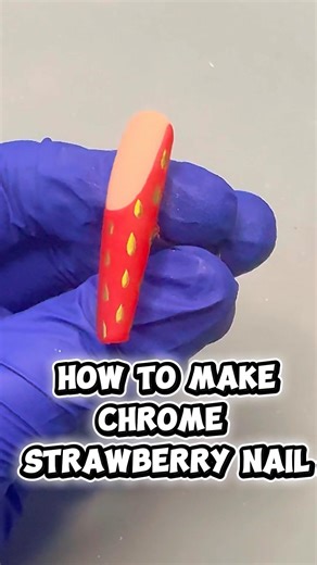 Strawberry Chrome Nail Art Tutorial #nails#nailart #naildecoration #lizrenay#naildesign #chromenails