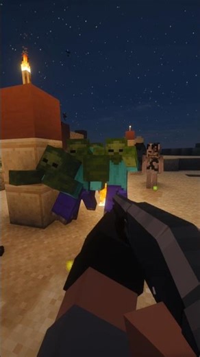 How I Defend a Villager Village from Zombie Invasion with a Weapons Mod #linkinpark #rock #Minecraft