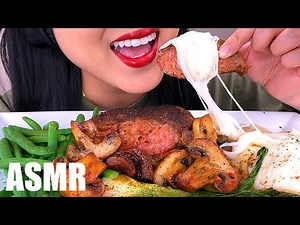 ASMR CHEESY NEW YORK STEAK + VEGGIES | ASMR Phan