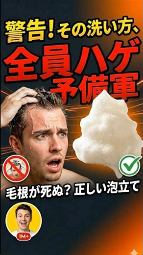 その洗い方、全員ハゲ予備軍！？😫💦正しいシャンプーの泡立て方 #頭皮ケア #雑学 #美容