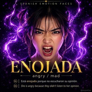 Enojada in Spanish | Angry and Mad Emotion Vocabulary