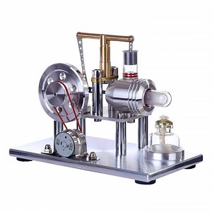 Stirling Engine Kit Hot Air Engine Motor Model Educational Toy Electricity Generator Colorful LED