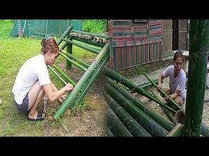 From Bamboo to Shelter: Single MOM Building a Complete Forest Hut and Log Cabin Alone