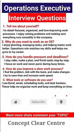 Operations Executive Job Interview Questions and Answers to Ace your Interview