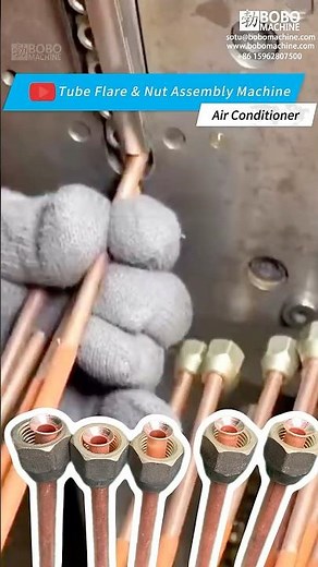 Pre Insulated Copper Tube Flare And Nut Assembly Machine