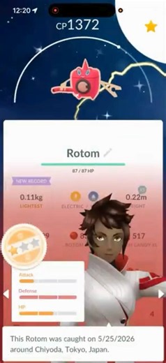 ✨NEW SHINY WASH ROTOM CAUGHT IN POKEMON GO!✨ #shorts #pokemon