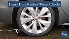 2pc Rubber Wheel Chock Set with Rope Heavy Duty Black 17x9.5x9.5cm Caravan Car  | eBay UK
