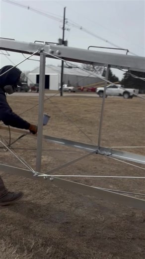 Fully restored a 60 ft Aeromotor windmill and got the tower looking new again #windmill #foryoupage #fyp #iowa #painting