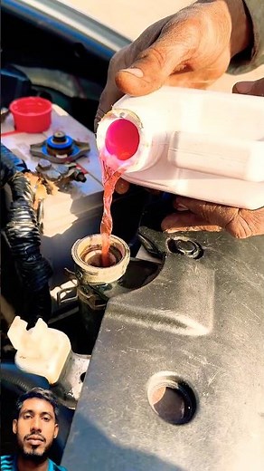 Adding antifreeze coolant step by step #automobile #carcare #diy