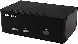 StarTech.com 2 Port VGA KVM Switch - Dual VGA - Hot-key & Audio Support - 1920x1200 KVM Switch - KVM Video Switch (SV231DVGAU2A),Black