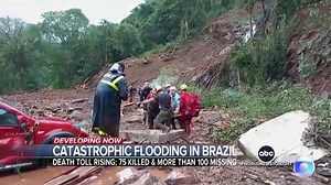 14K views · 251 reactions | “Catastrophic” flooding in Brazil leaves dozens dead, and over a hundred are still missing. A ferry boat striking a bridge, then flipping over. Ines De La Cuétara reports. https://trib.al/HwLo0Yk | ABC World News Tonight with David Muir | Facebook