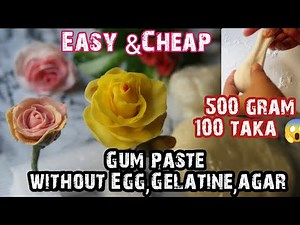 Cornflour gum paste recipe || without egg, gelatine, agar agar gum paste || flower paste