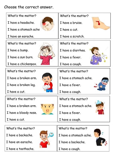 Health problems interactive exercise for Grade-2