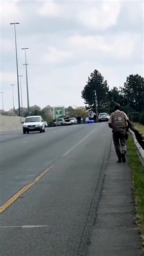 78K views · 649 reactions | Three house robbery suspects were shot dead by police during a dramatic shootout on the N1 North in Gauteng. Officers in a helicopter opened fire between Winnie Mandela Drive and Rivonia Road. The freeway is still shut down — avoid the area. | Beast of news | Facebook