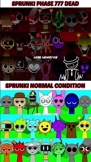 SPRUNKI PHASE 777 DEAD vs SPRUNKI NORMAL CONDITION #sprunki #gameplay #games #roblox