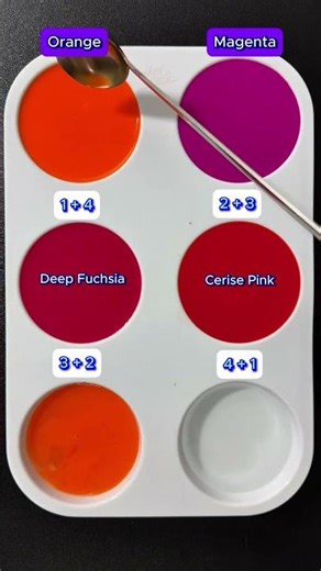 Color Mixing: Orange + Magenta #colormixing #mixing