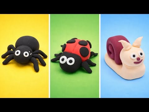 🐞 Easy Clay Insects | Spider, Ladybug & Snail Soft Clay Tutorial