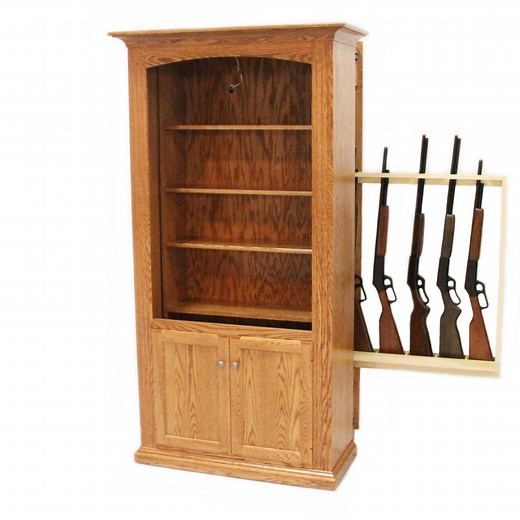 Shop Hidden Gun Storage Bookcase | Handcrafted Amish Furniture from Country Lane Furniture