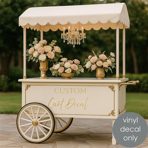 Custom Flower Cart Vinyl Decal: Wedding, Event Decor - Etsy