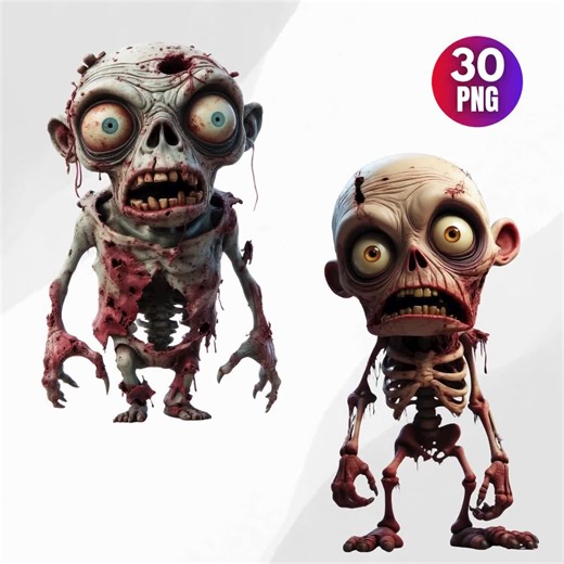 30 Zombie Cliparts: Undead Cutiez PNG Images for Commercial Use - Images for Scrapbooking (digital Download) - Halloween Horror Clipart - Etsy