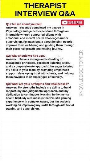 Therapist Interview Questions and Answers