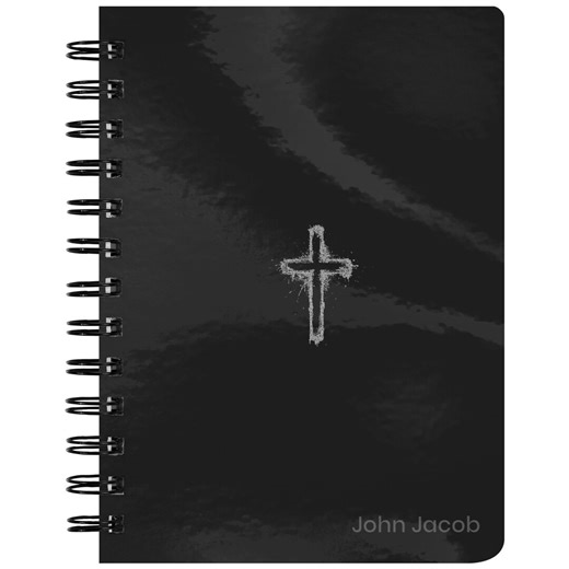 Minimal Black Cross Notebook, Modern Christian Spiral Notebook, Faith Journal for Church Notes, 5x7 Lined Notebook, Optional Personalization - Etsy