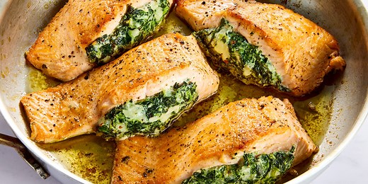 Creamed Spinach-Stuffed Salmon Takes Your Dinner From Basic To Legendary