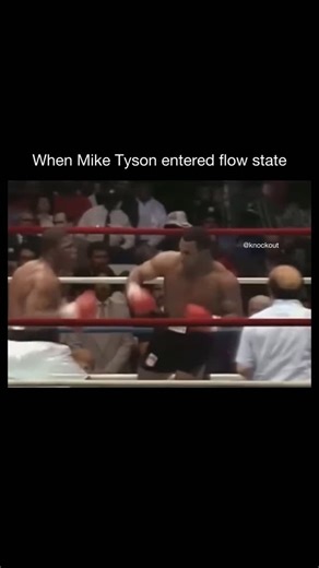 KNOCKOUT on Instagram: "He only ever needed to land once. - Mike Tyson’s flow state was pure predatory instinct. When the bell rang, something primal took over. His notorious peek-a-boo defense became automatic, slipping punches by millimeters while closing distance with terrifying speed. In those moments, Tyson wasn’t thinking; he was reacting with perfect timing honed through obsessive training under Cus D’Amato. His opponents saw a blur of violence. Tyson saw openings, angles, and opportuniti