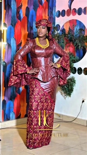 Dive into the sophisticated and enchanting world of African fashion with this low-waist Bazin design