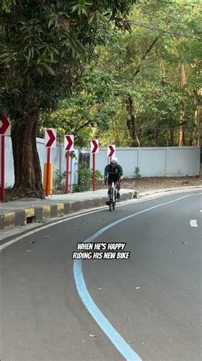 He's Happy riding his new bike 🚴