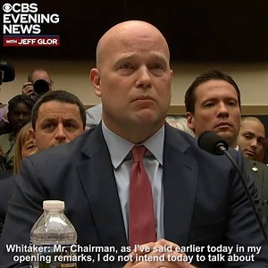WATCH: "I do not intend today to talk about my private conversations with the president of the United States," Acting AG Matthew Whitaker says, later testifying to lawmakers that he has not spoken to POTUS about the special counsel's Russia investigation https://cbsn.ws/2HVXGcy | CBS Evening News