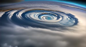 Download Animation of a large hurricane from a sky perspective. for free