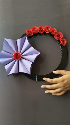 🌹 Stunning Paper Flower Wall Hanging | Easy DIY Home Decor Craft Idea ✨ #DIYCraft #PaperFlowerCraft