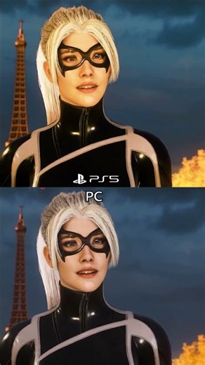 Miles Morales & Black Cat Portal Scene: PS5 vs PC Mod #marvelspiderman2 #spiderman2 #spiderman