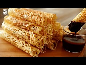 Super crispy!! Cobweb Egg Roll Biscuits! Pancake Biscuits! Delicious!