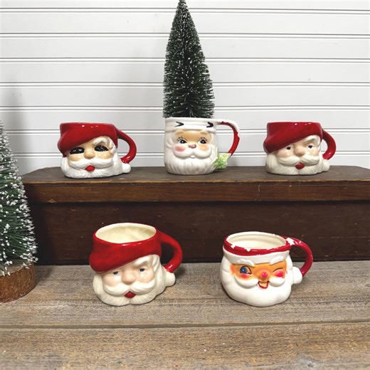 Vintage Winking Santa Mugs: Choice - Etsy