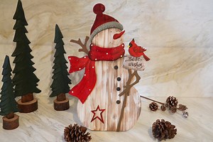 Handmade Wooden Snowman, Christmas Decor, Snowman Decor, Holiday Decor, Snowman, Handcrafted Snowman, Christmas Home Decor - Etsy