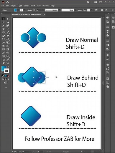 Master Draw Modes in Illustrator: Shift+D Tips draw Normal, inside, behind inside #illustrator