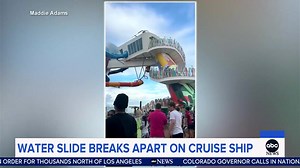 21M views · 69K reactions | WATER SLIDE BREAKS APART ON CRUISE SHIP: A passenger is in stable condition after the slide broke while he was on it. ABC's Danny New has the details. | World News Now | Facebook