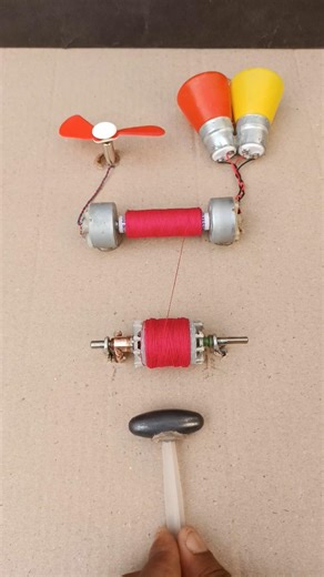 DC motor mini generator power light bulb 💡💡 power test • Dc motor New project