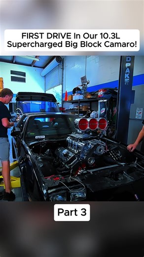 FIRST DRIVE In Our 10.3L Supercharged Big Block Camaro part 3 #fyp #cleetusmcfarland #dragracing #boost #cleetus