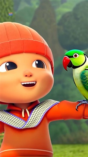 Main Tota Hare Rang Ka, I am a green parrot, Hindi Nursery Video #shorts #poems #nurseryrhymes