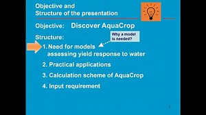 Introduction to AquaCrop Part 1 AquaCrop - Training module Nr. 1, April 2016