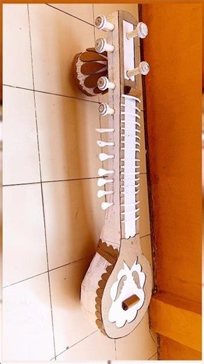 Best out of waste material(part-1) | how to make sitar with carton sheet and other waste material