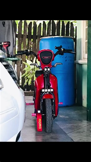 Red Electric Scooter with Spectacular LED Lighting Effects