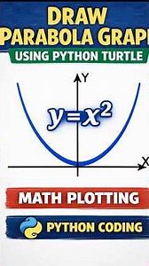 Draw Parabola Graph (y = x²) Using Python Turtle | Simple Graph Plotting #coding #python#shorts