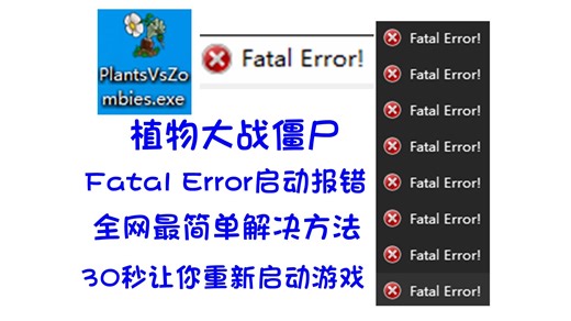 Fatal Error启动报错？全网最简单解决方法让你极速启动植物大战僵尸！